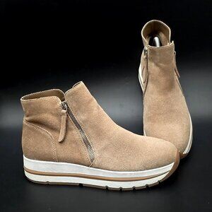 Steve Madden Glided Unit Suede Platform High-Top Sneaker Taupe Women's Size 10M